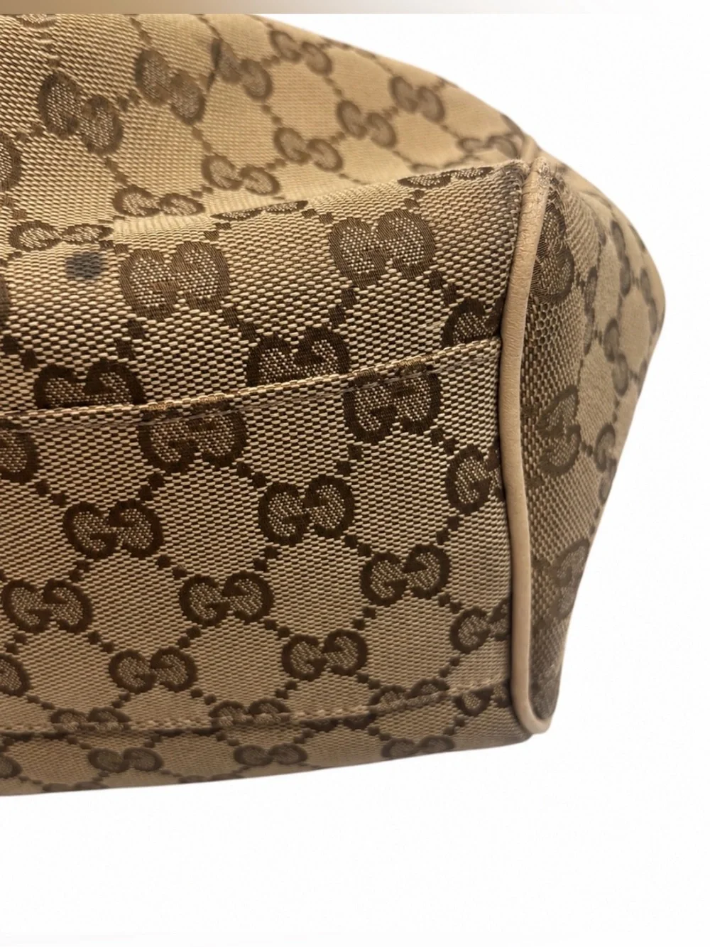 Gucci GG Monogram Canvas Hobo Shoulder Bag Vintage Beige/Brown – Needs Cleaning